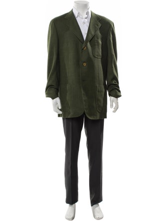 Borrelli Wool Plaid Print Blazer