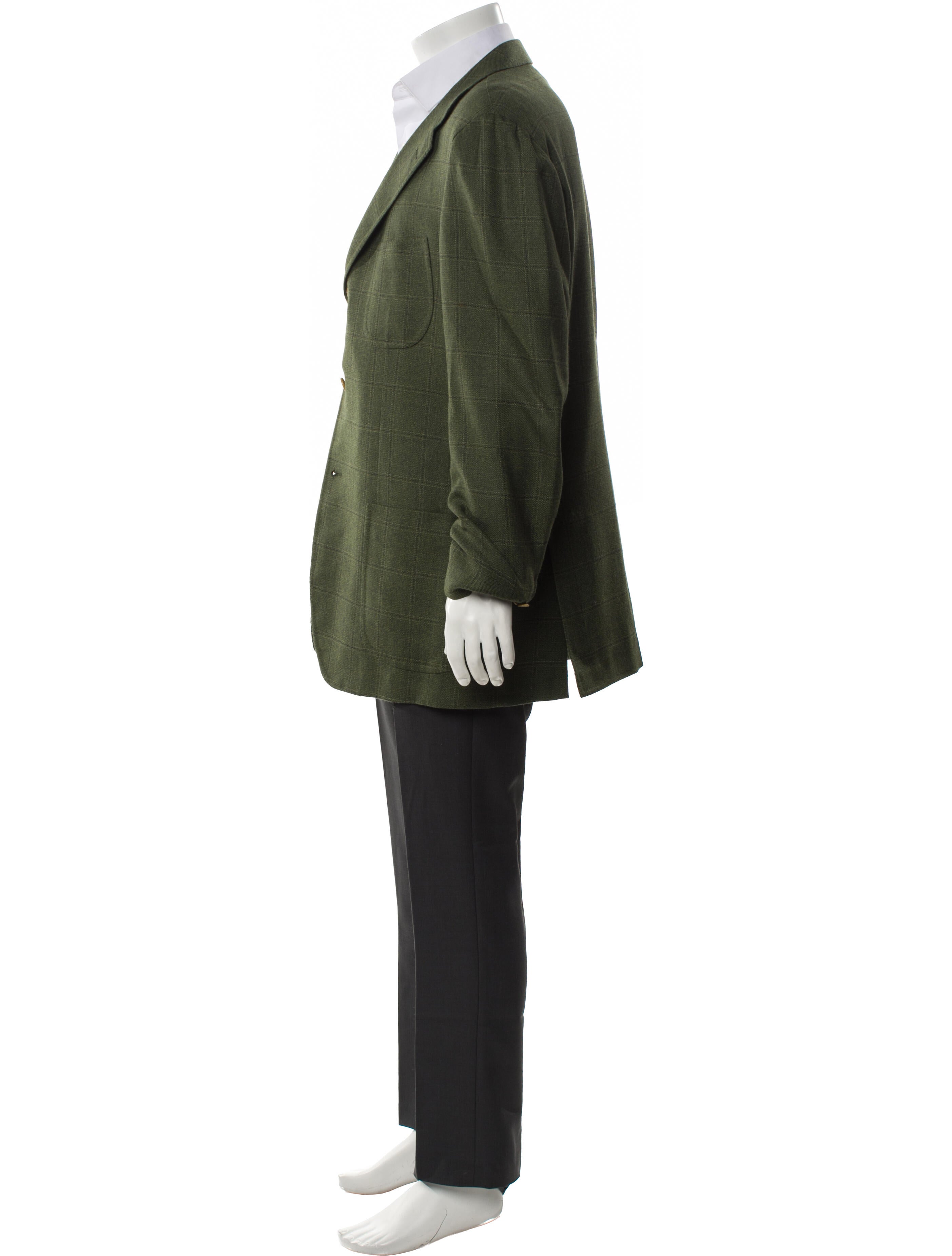 Borrelli Wool Plaid Print Blazer