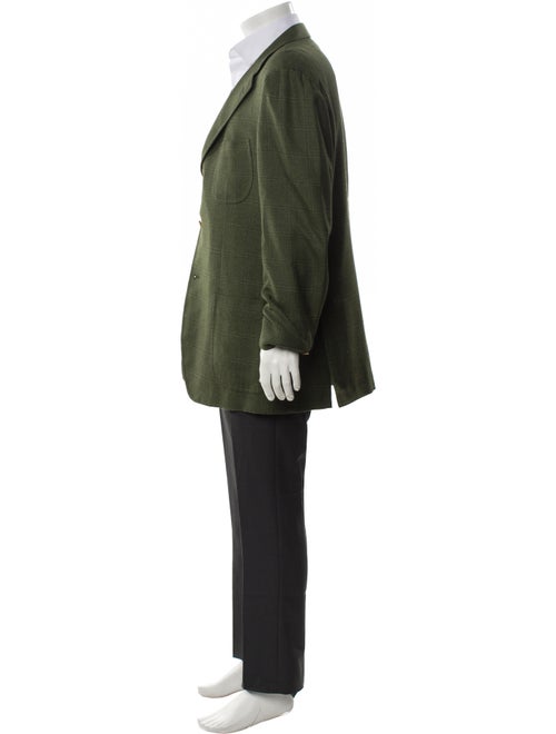 Borrelli Wool Plaid Print Blazer