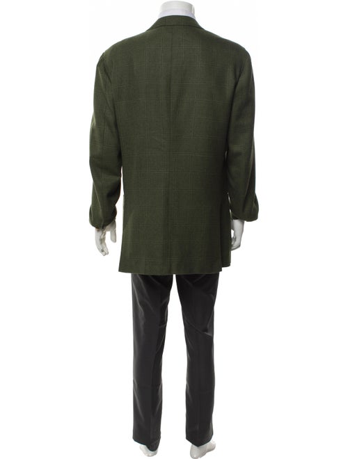 Borrelli Wool Plaid Print Blazer