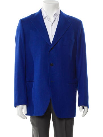 Borrelli Suiting Cashmere Cutout Accent Blazer Us44, It54 | XXL