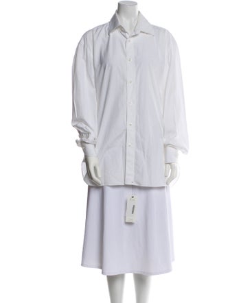 Borrelli Long Sleeve Button-Up Top