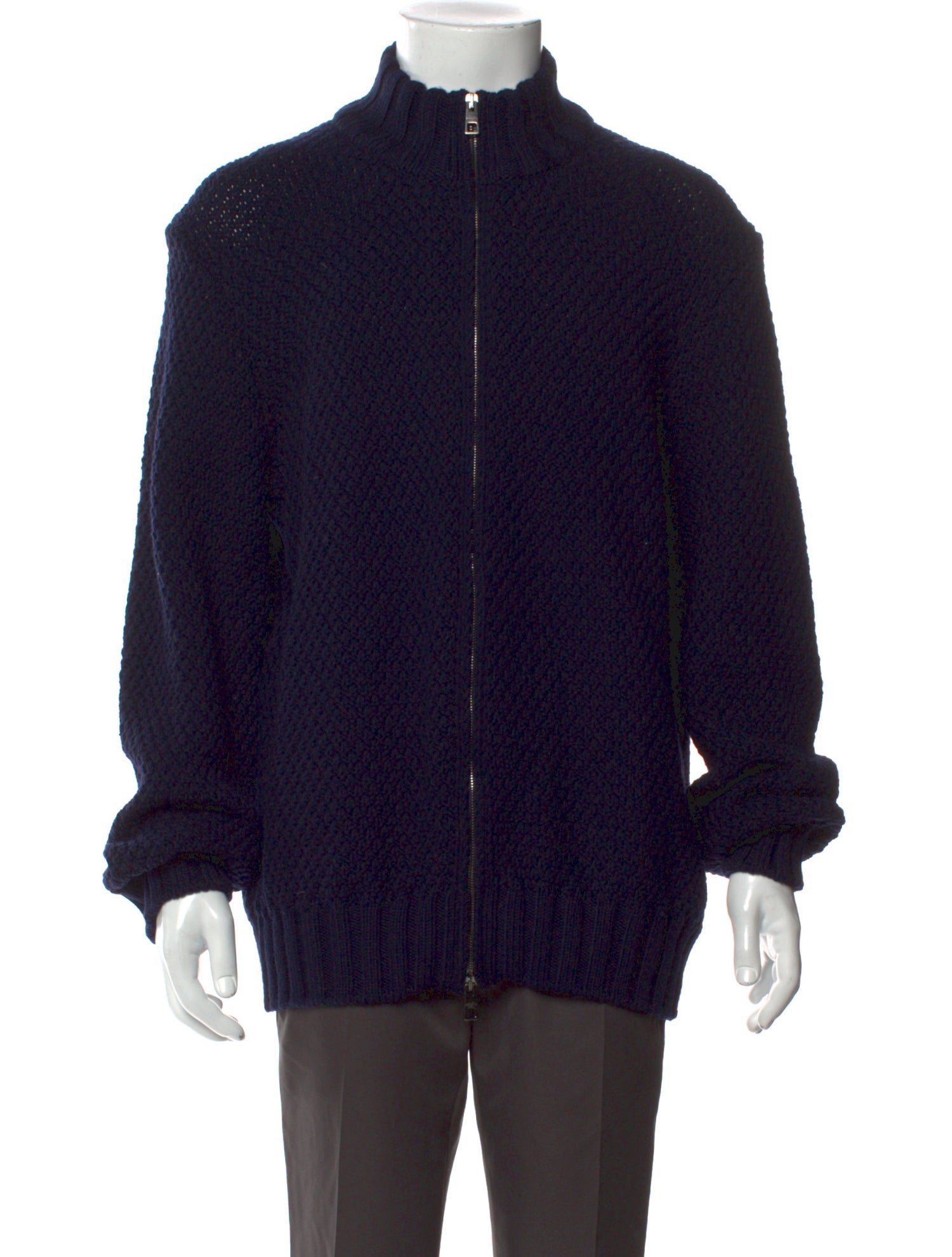 Borrelli Merino Wool Turtleneck Cardigan
