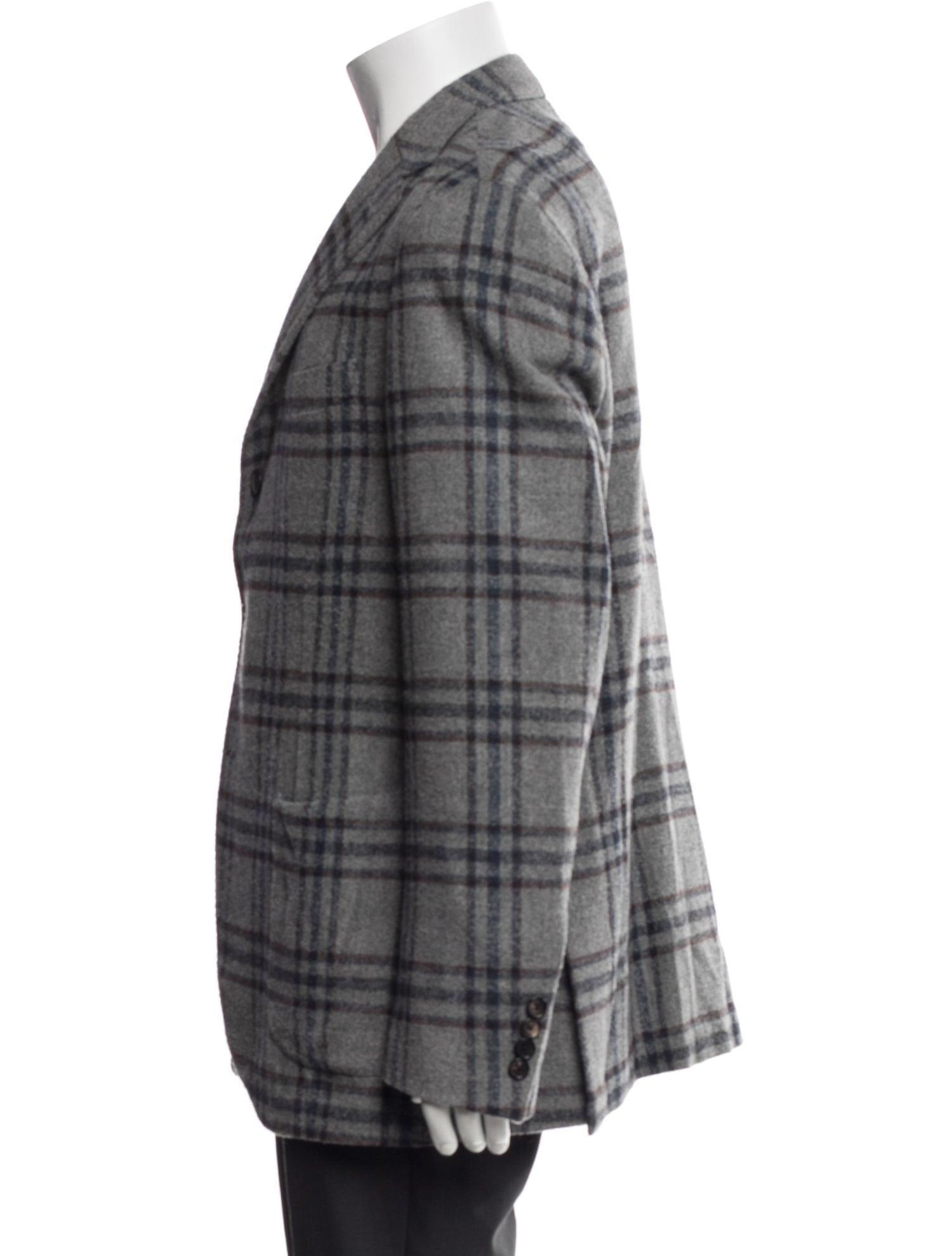 Borrelli Wool Plaid Print Jacket