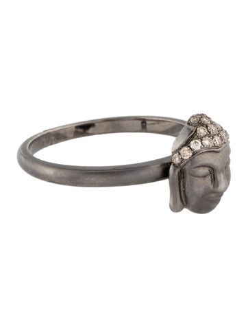 Borgioni Cocktail Ring 18K Diamond Buddha 6.75