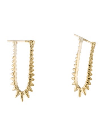 Borgioni Hoop 18K Long Spike Earrings