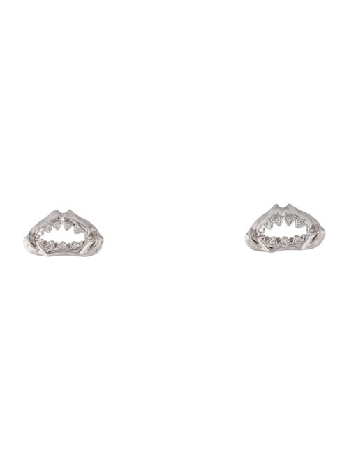 Borgioni 18K Diamond Shark Teeth Stud Earrings