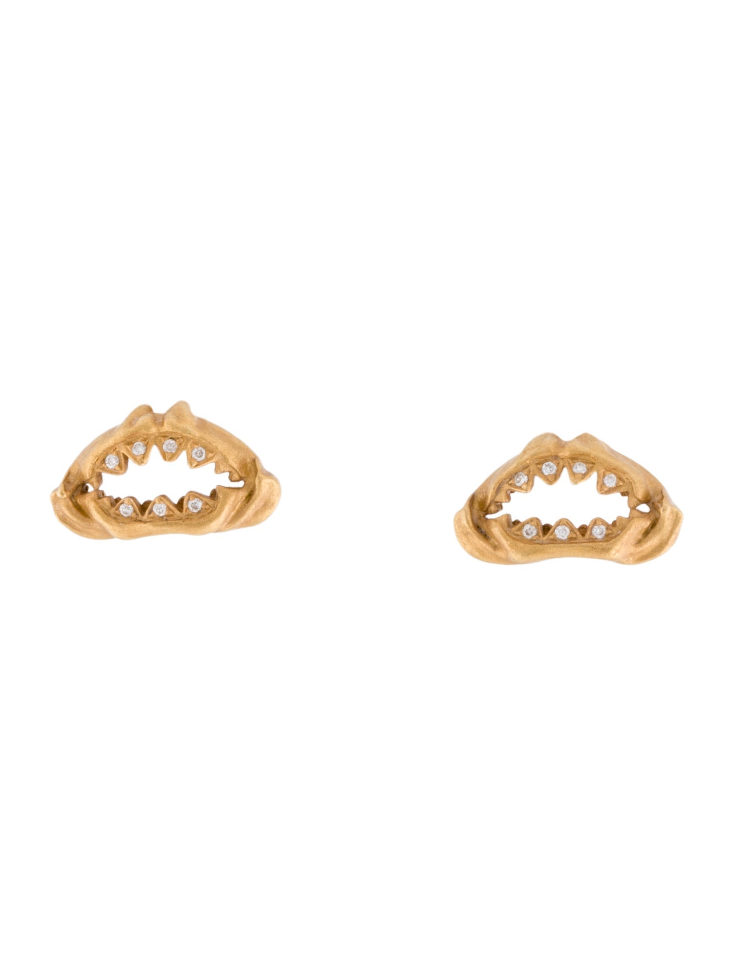 Borgioni 18K Diamond Shark Mouth Stud Earrings