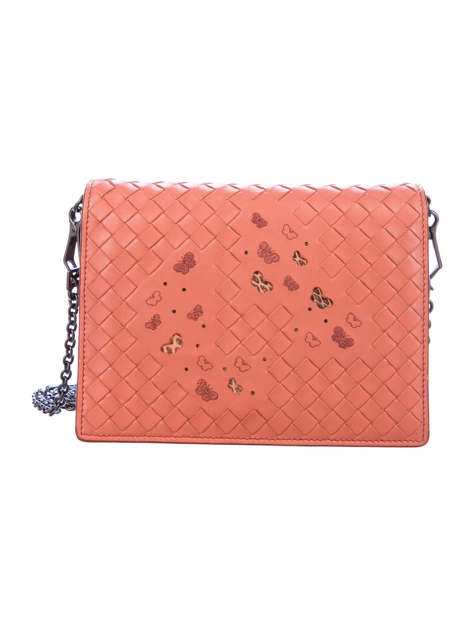 Bottega Veneta Intrecciato Butterfly Chain Wallet