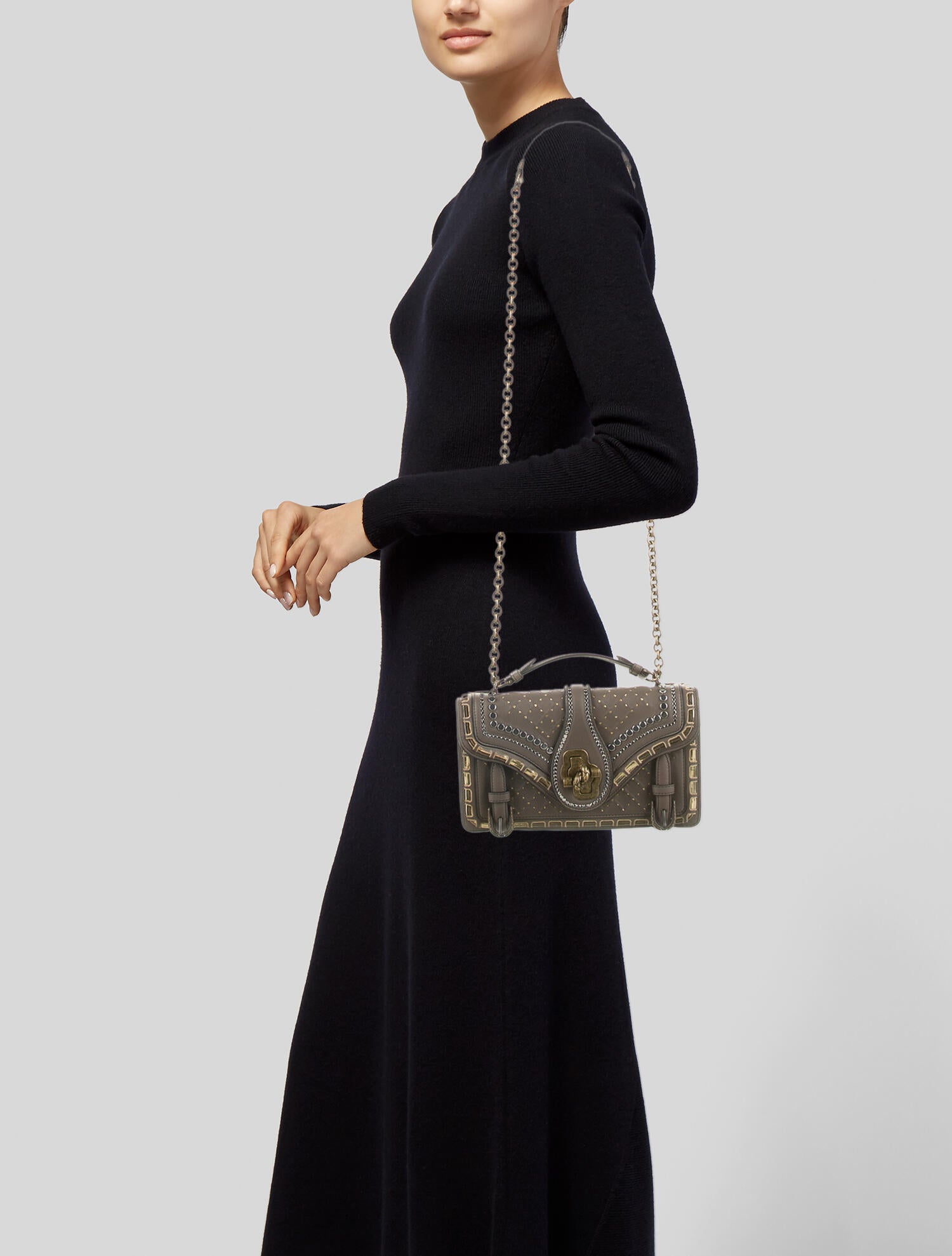 Bottega Veneta Catena City Knot Bag - Brown Shoulder Bags