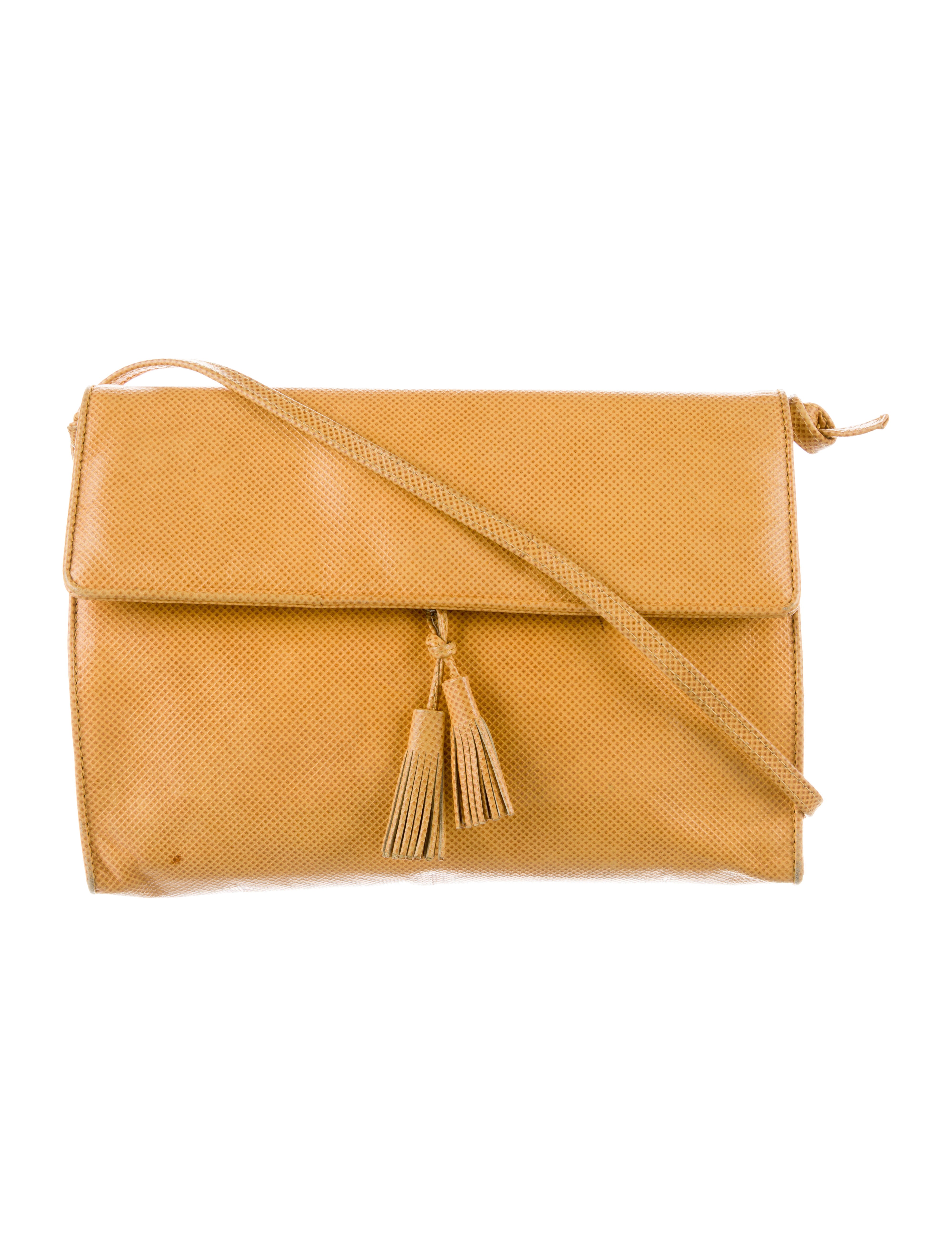 Bottega Yellow Pattern Leather Shoulder Bag Yellow Shoulder
