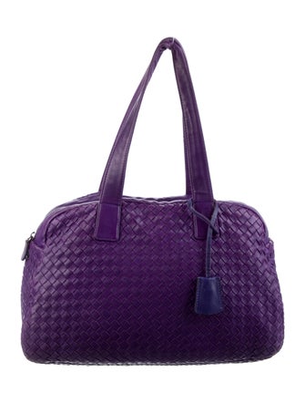 Bottega Veneta Leather Purple Intrecciato Shoulder Bag