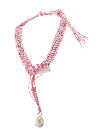 Bottega Veneta Collar Crochet Mosaic Egg Necklace