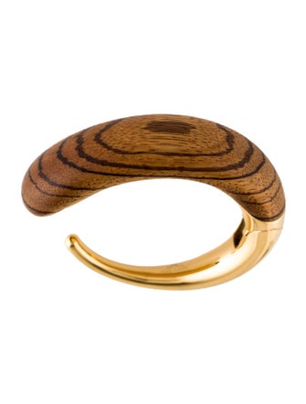 Bottega Veneta Wood Hinged Cuff