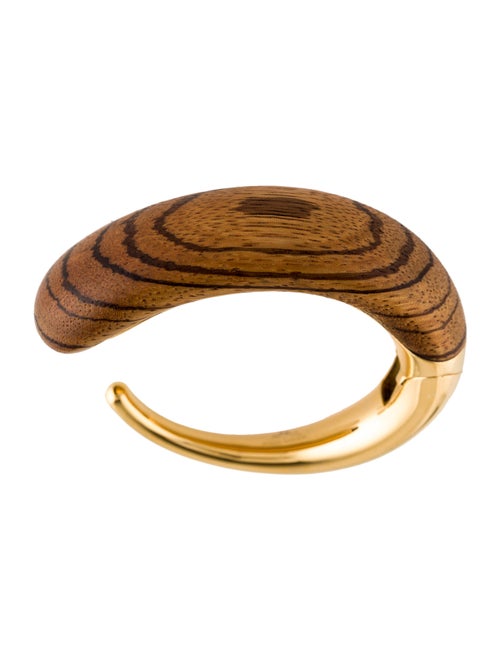 Bottega Veneta Wood Hinged Cuff