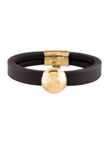 Bottega Veneta Wrap Leather Ball Bracelet S
