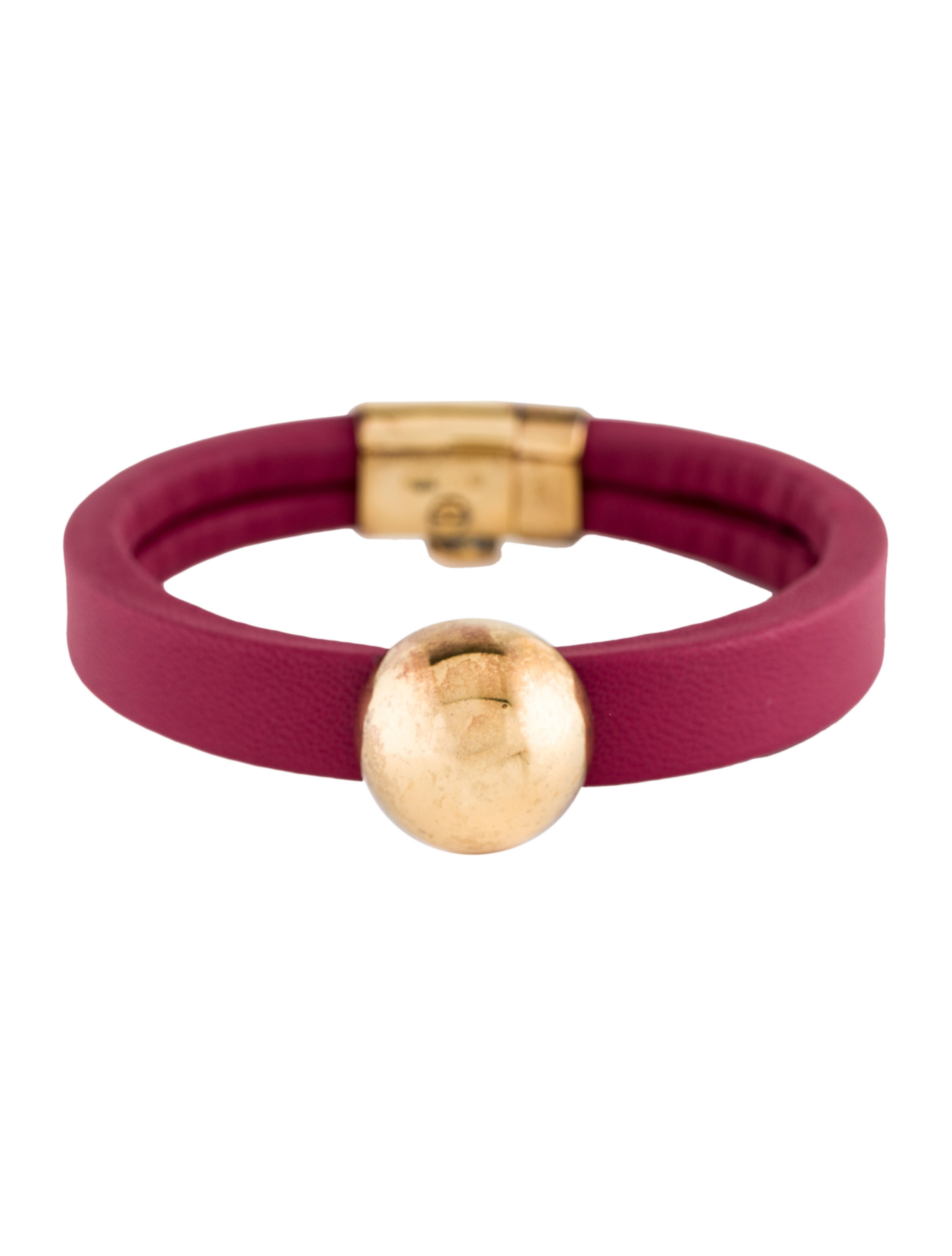Bottega Veneta Leather Ball Wrap Bracelet