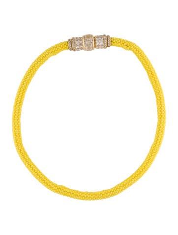 Bottega Veneta Collar Beaded Cubic Zirconia Necklace