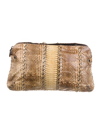 Bottega Veneta Python Zip Clutch