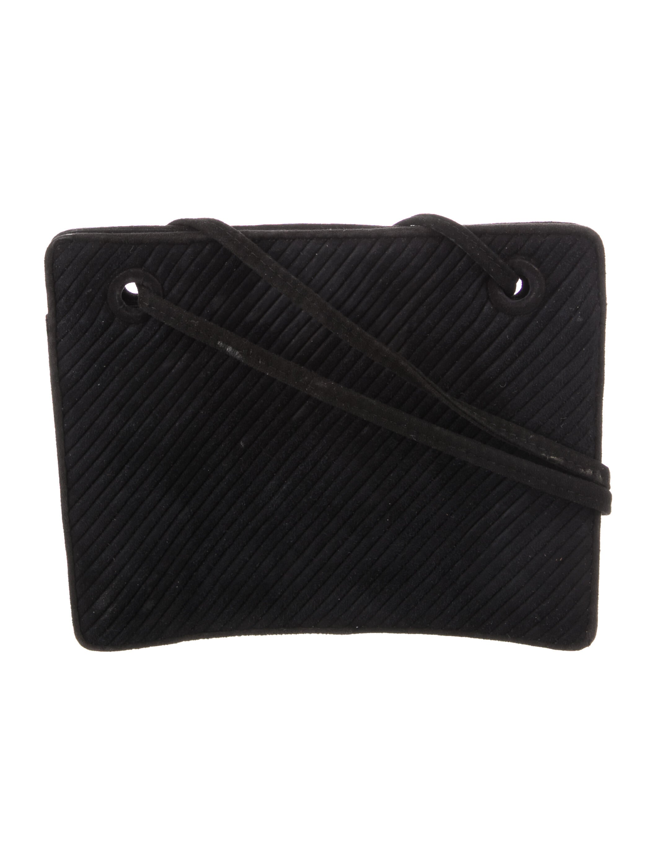Bottega Vintage Suede Crossbody Bag Black Crossbody Bags
