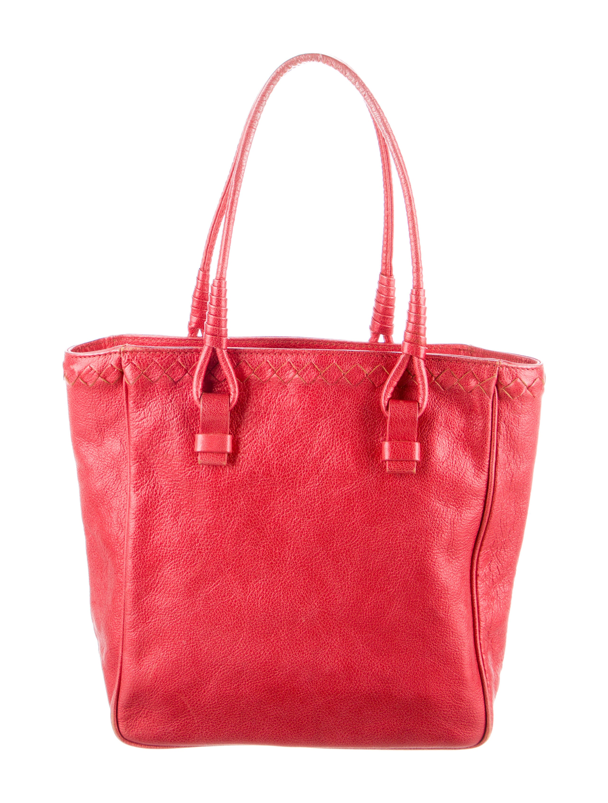 Bottega Vintage Leather Shoulder Bag Red Shoulder Bags