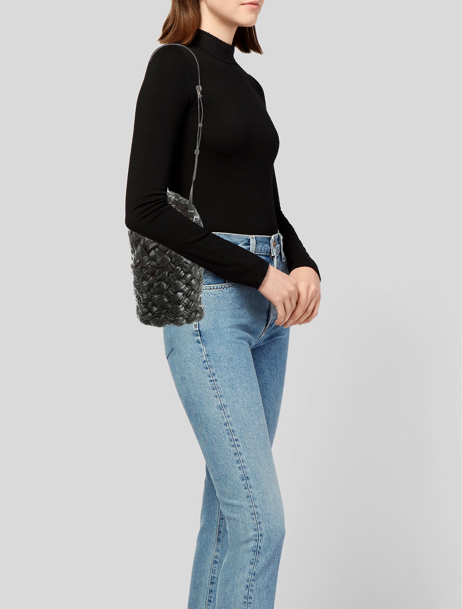 Bottega Veneta Intrecciato Kalimero Bucket Bag - Black Bucket Bags
