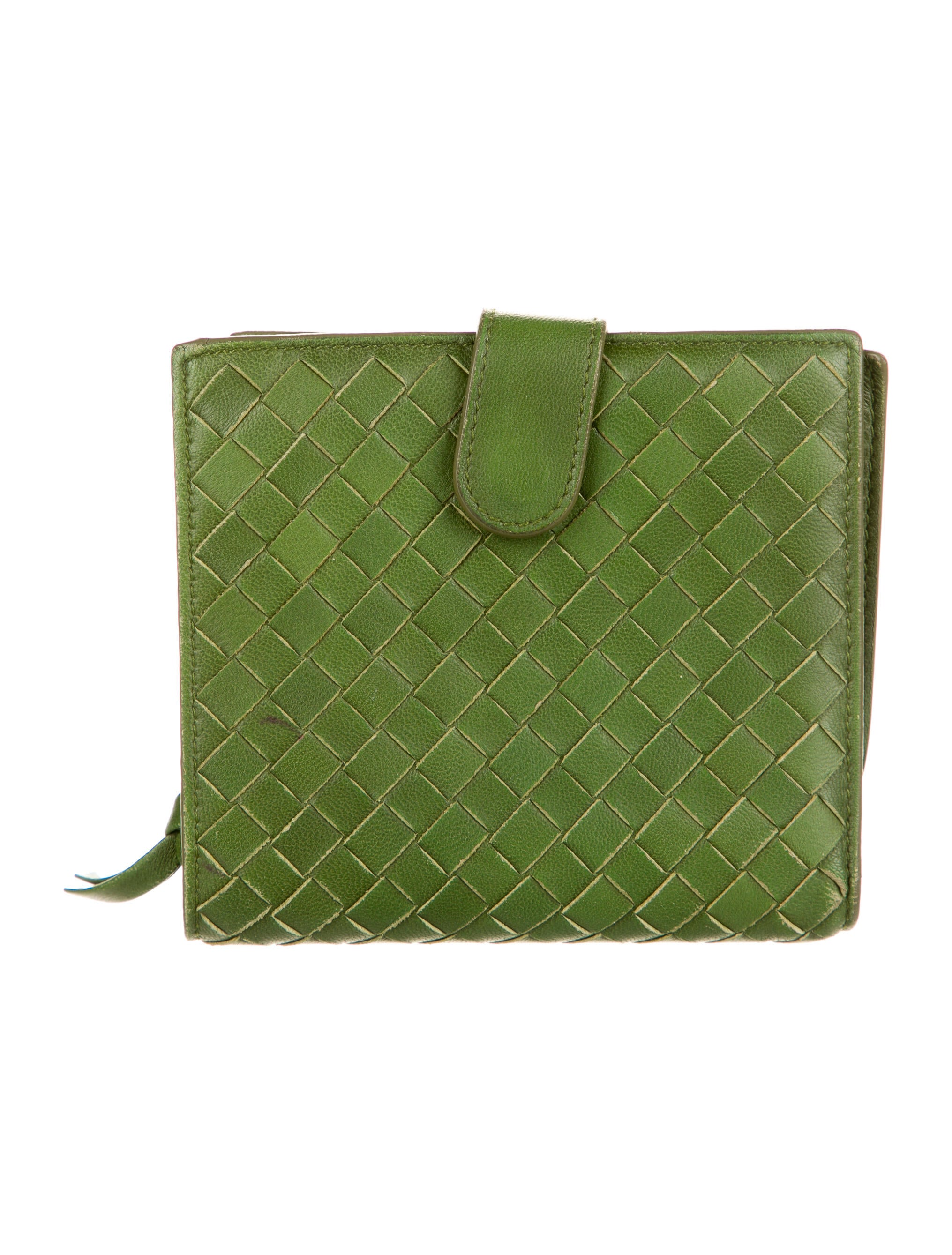 Bottega Veneta Leather Intrecciato Weave Compact Wallet