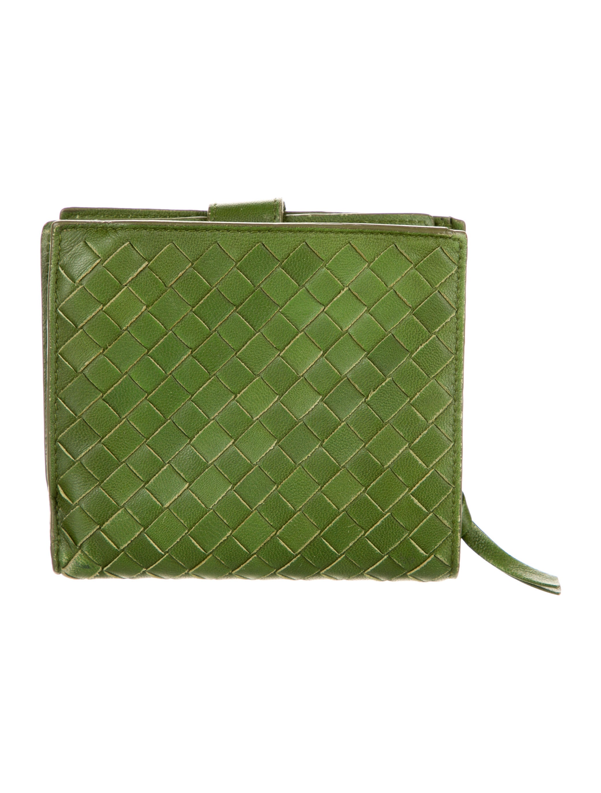 Bottega Veneta Leather Intrecciato Weave Compact Wallet