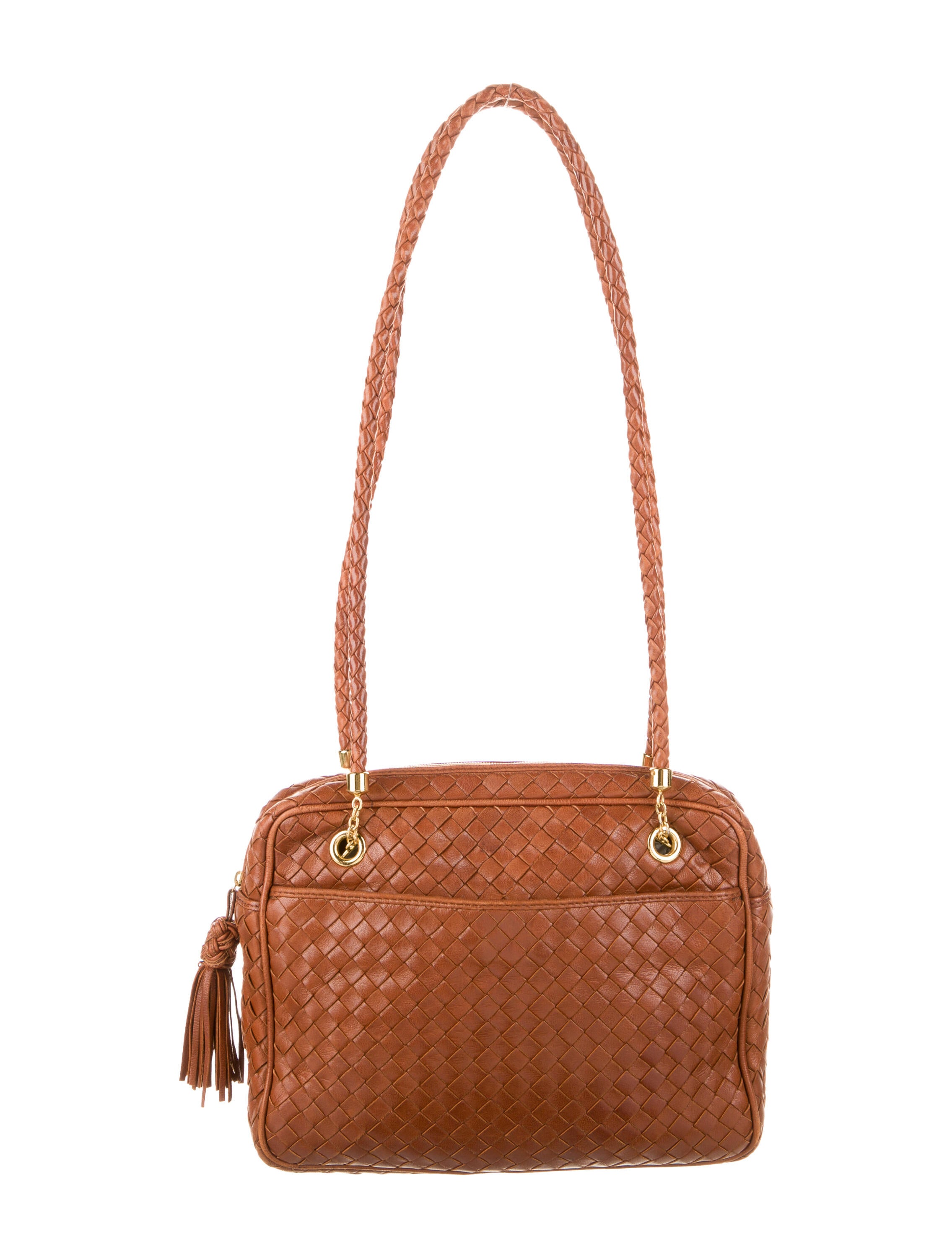 Bottega Vintage Intrecciato Shoulder Bag Brown Shoulder Bags
