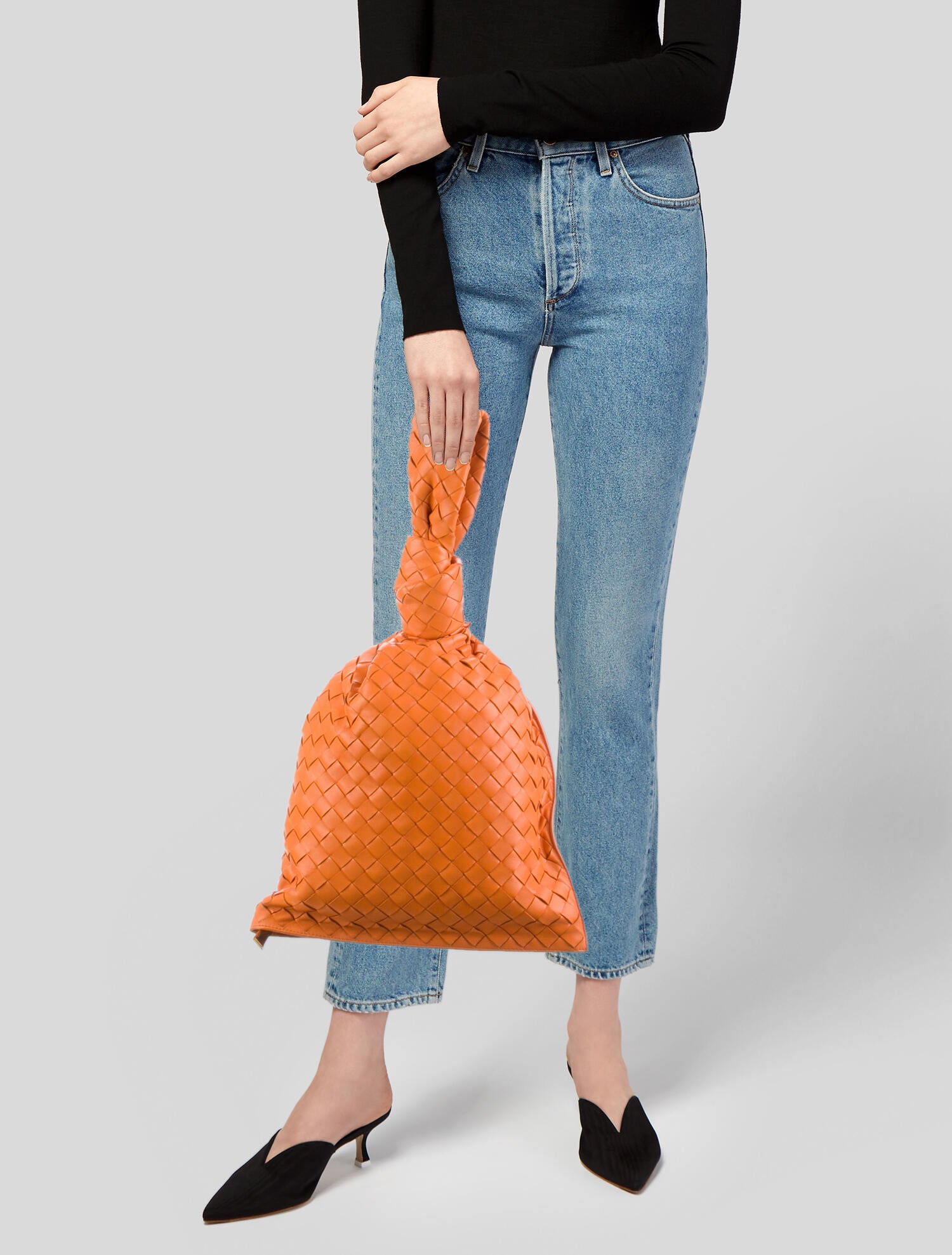 Bottega Veneta Intrecciato Twist Bag - Orange Handle Bags