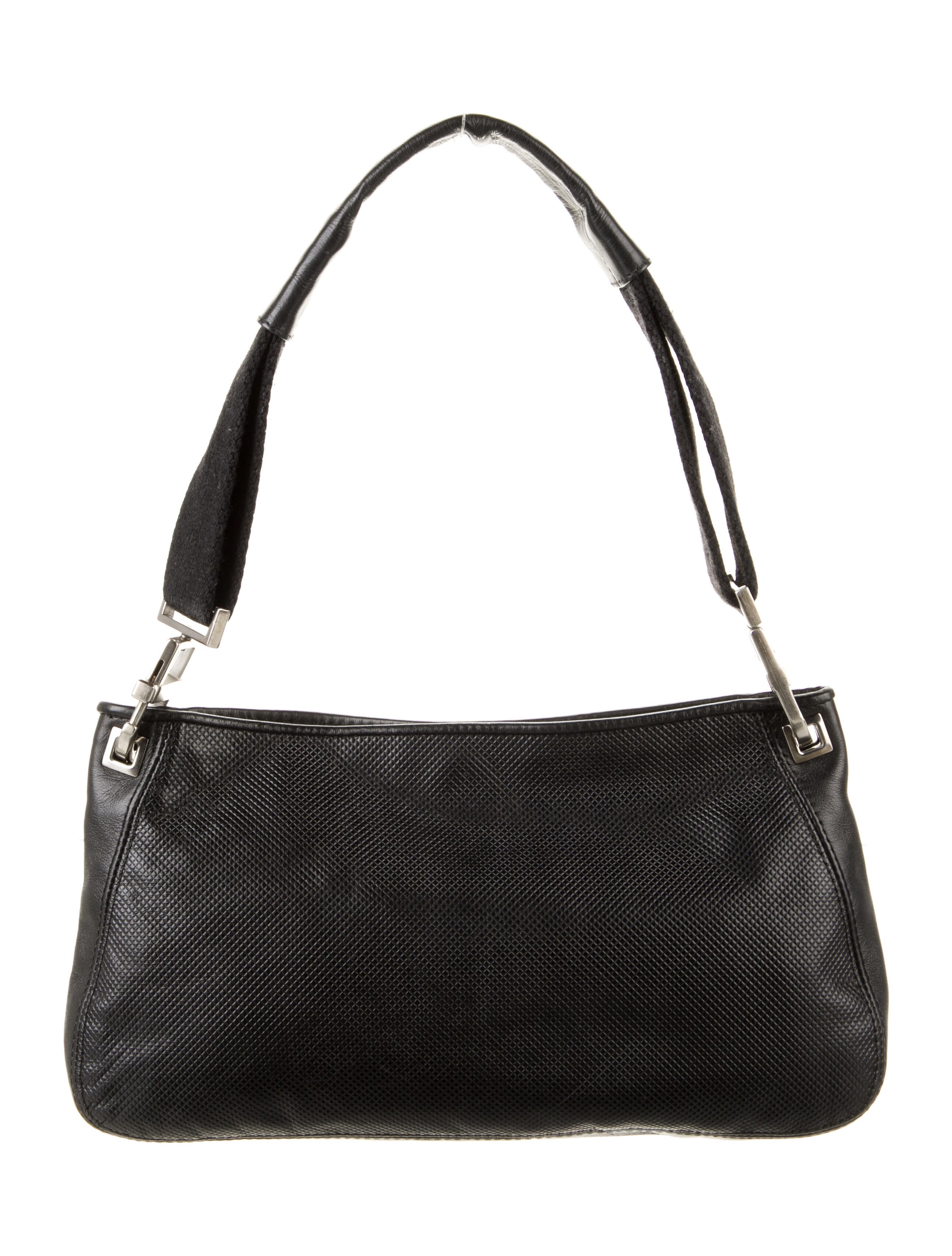 Bottega Vintage Leather Shoulder Bag Black Shoulder Bags