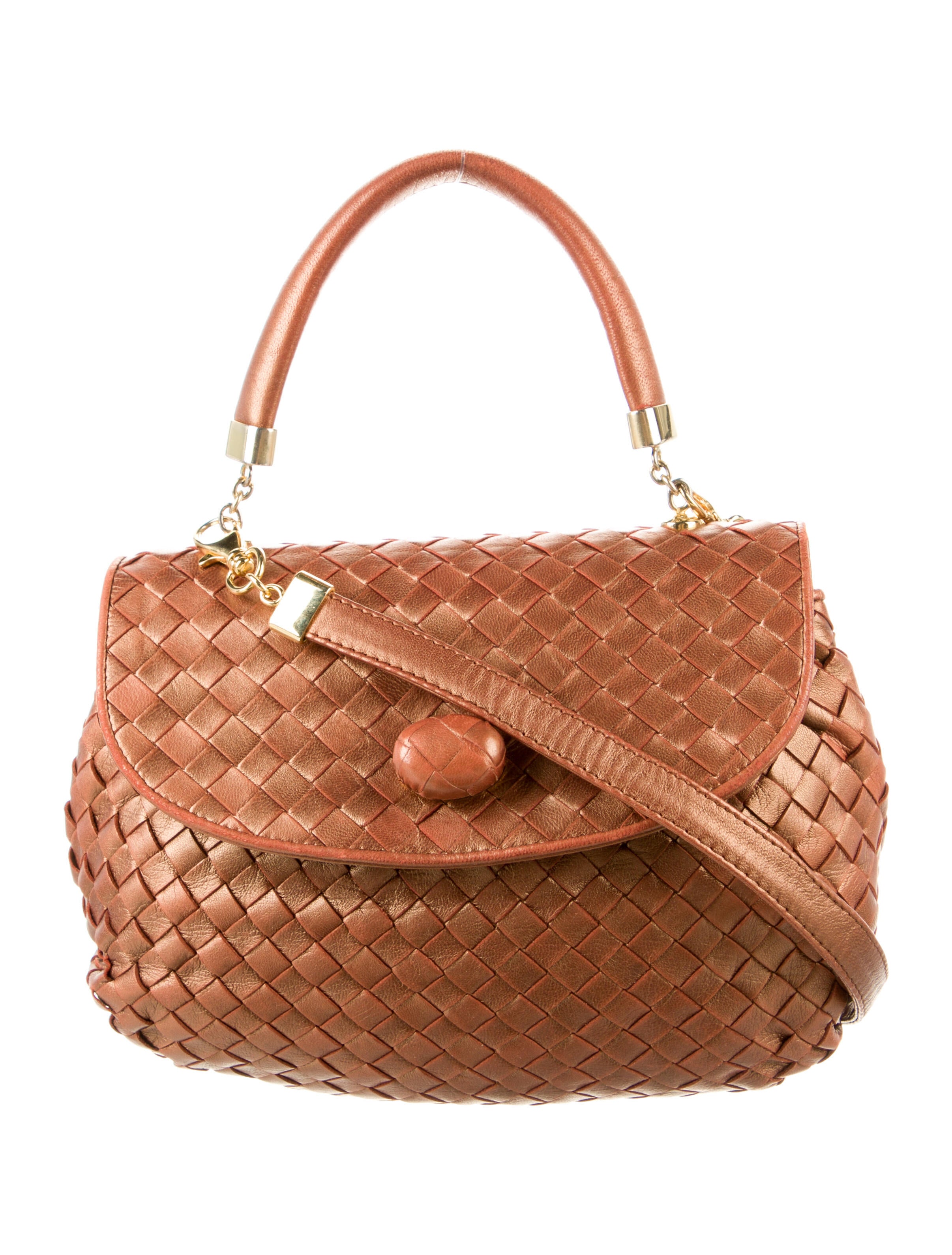 Bottega Vintage Intrecciato Shoulder Bag Brown Shoulder Bags