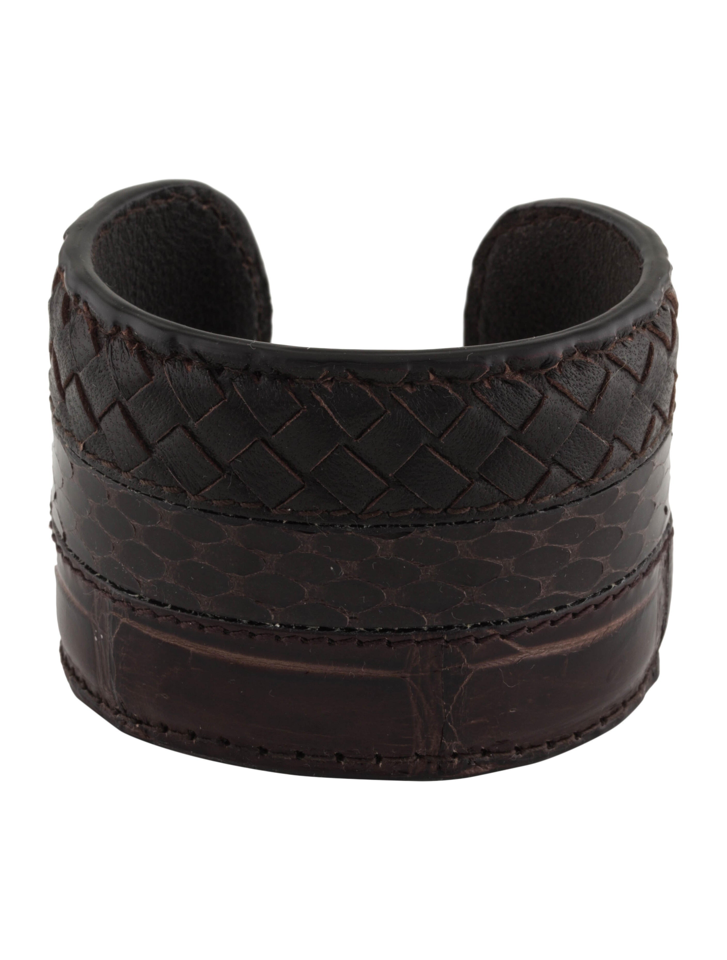 Bottega Veneta Leather Cuff Bracelet