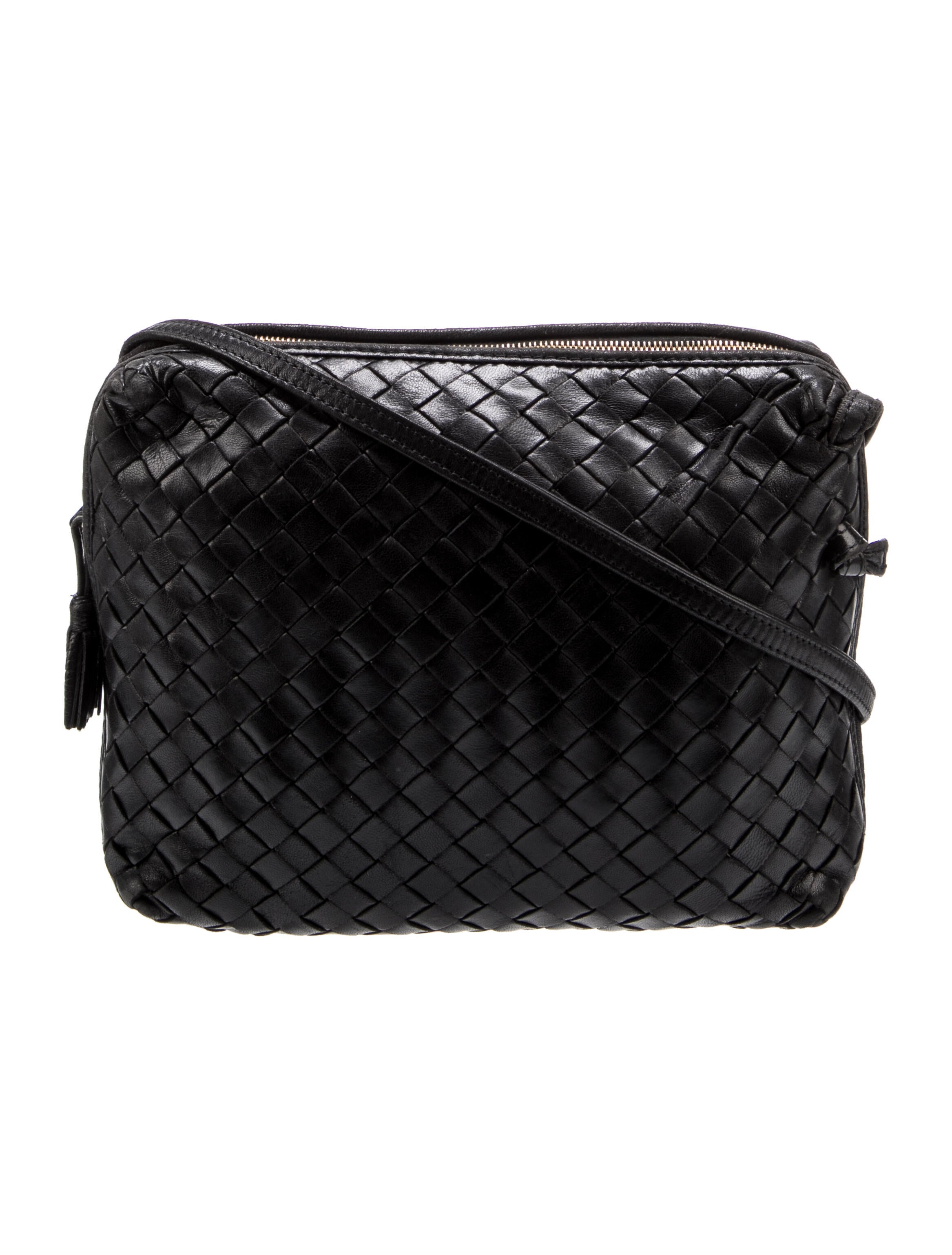 Bottega Intrecciato Crossbody Bag Black Crossbody Bags