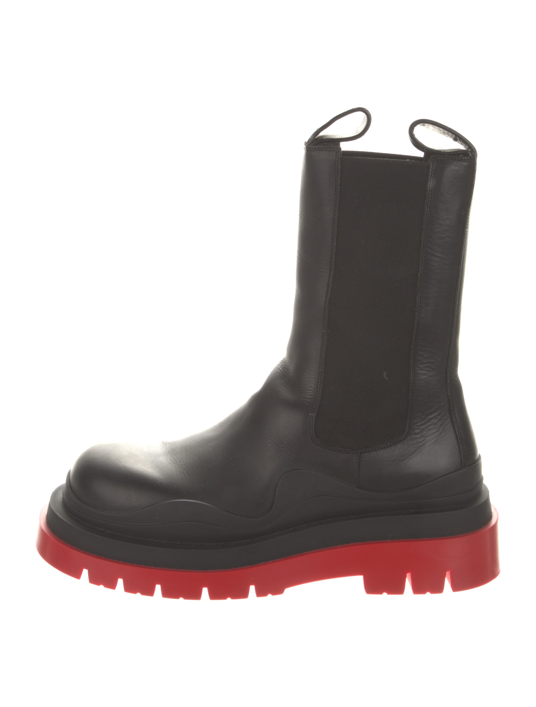 Bottega Veneta Leather Colorblock Pattern Rain Boots