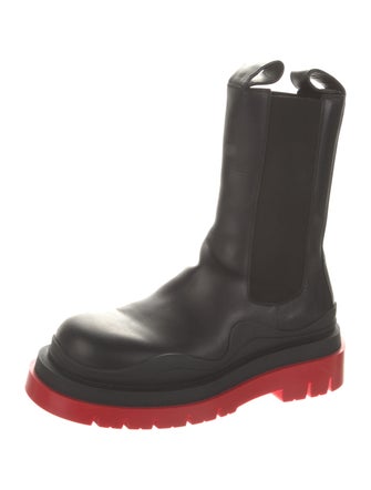 Bottega Veneta Leather Colorblock Pattern Rain Boots