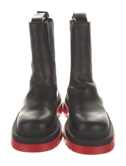 Bottega Veneta Leather Colorblock Pattern Rain Boots