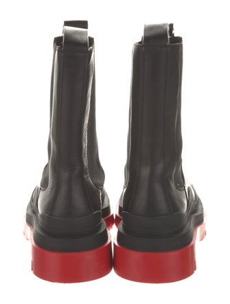 Bottega Veneta Leather Colorblock Pattern Rain Boots