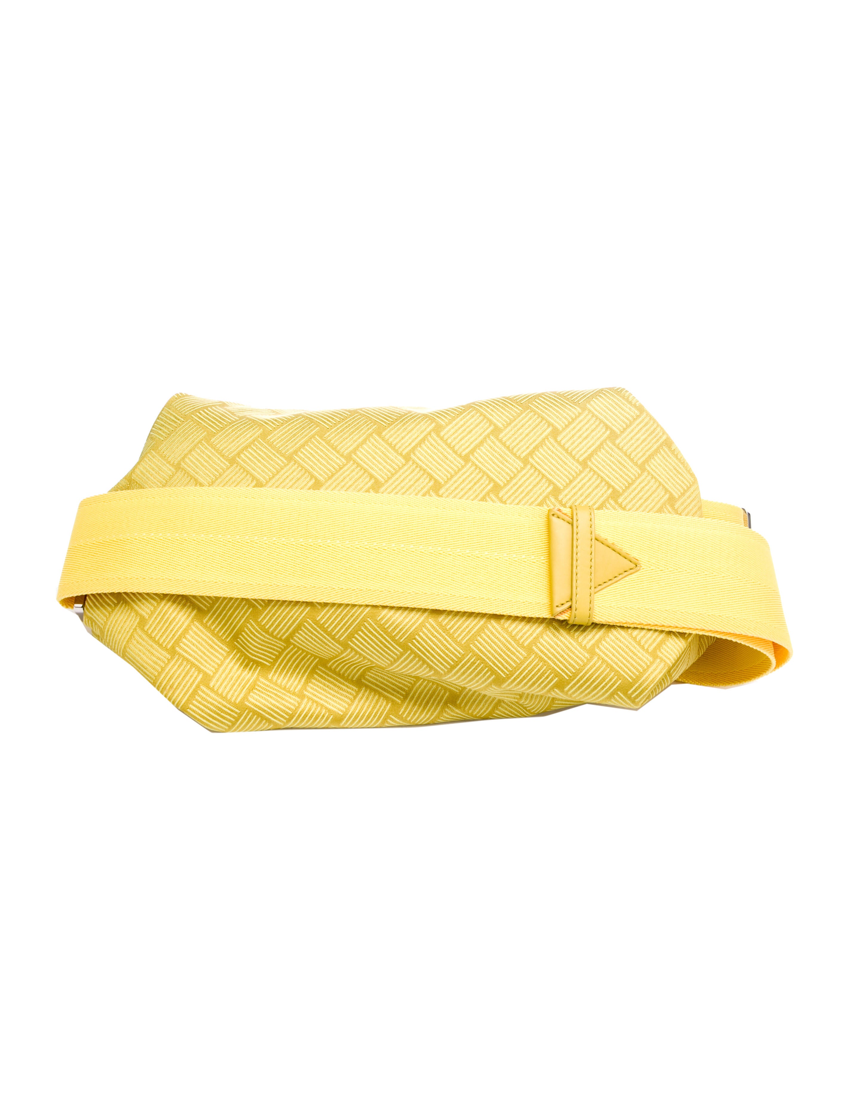 Bottega Canvas LeatherTrimmed Waist Bag Yellow Waist Bags