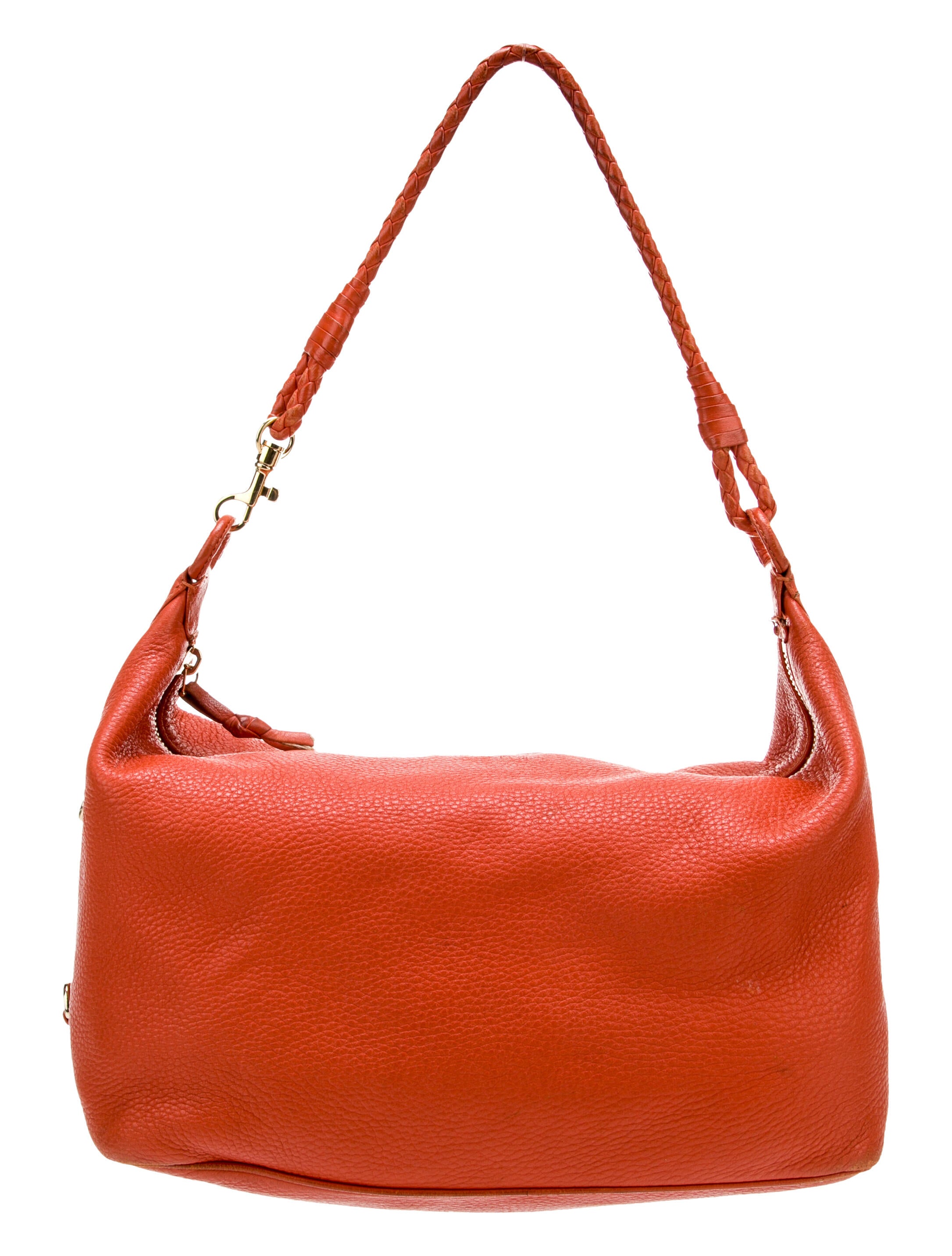 Bottega Leather Shoulder Bag Orange Shoulder Bags, Handbags