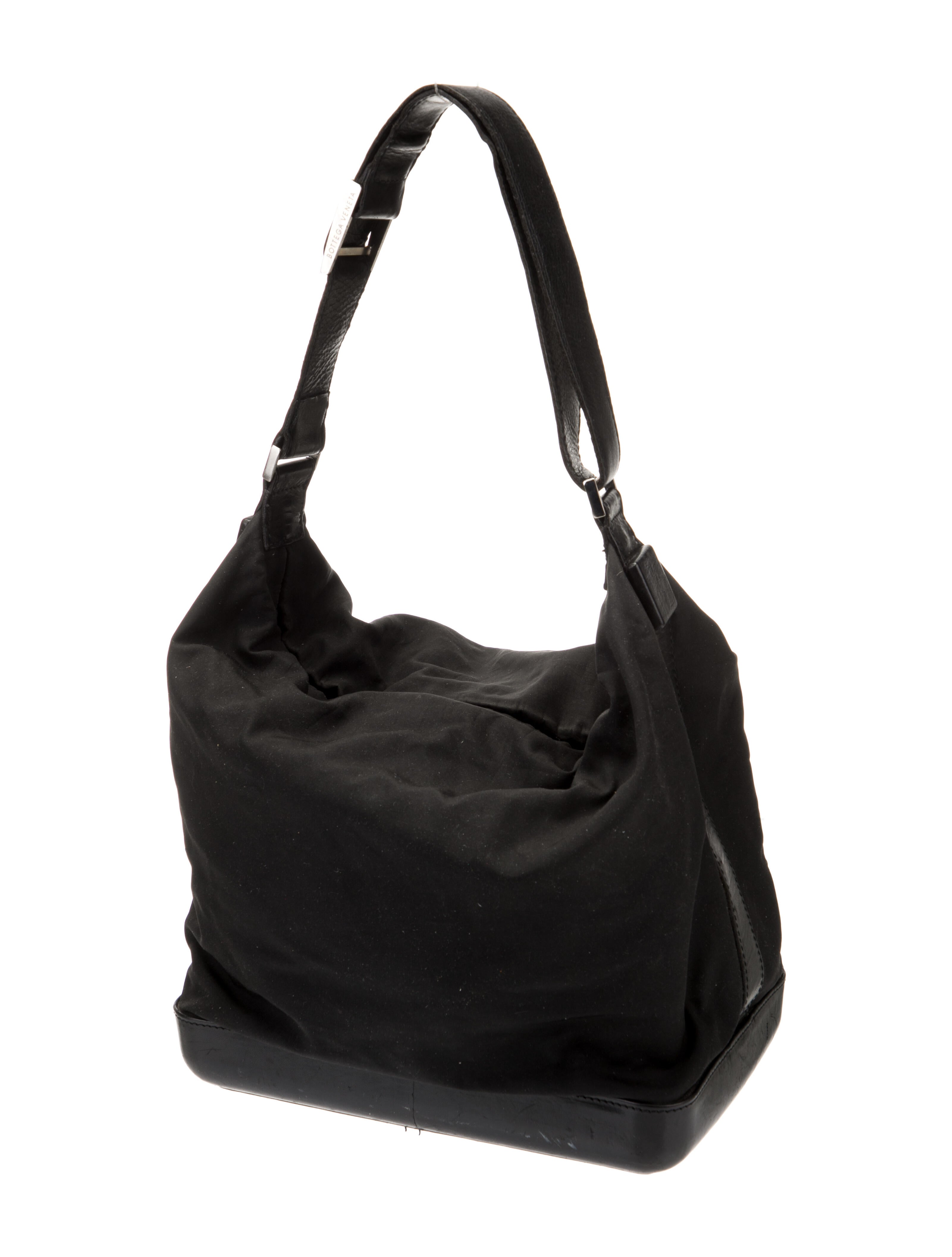 Bottega Nylon Shoulder Bag Black Shoulder Bags, Handbags
