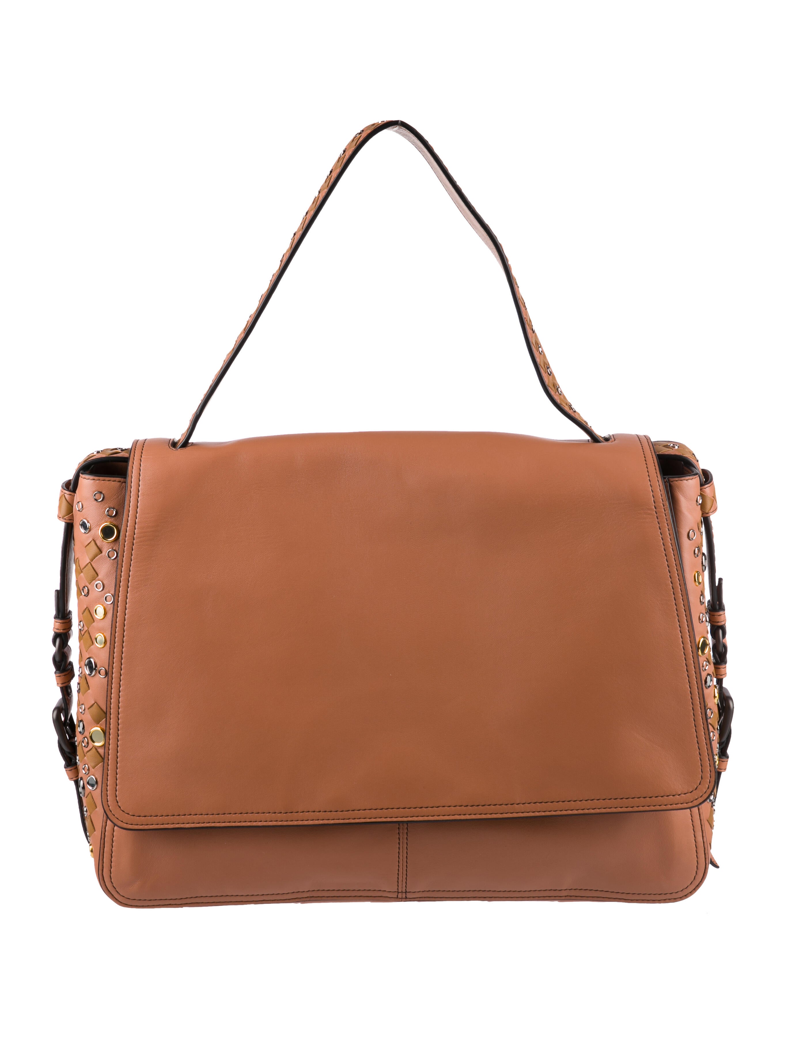 Bottega Intrecciato Studded Shoulder Bag Shoulder Bags