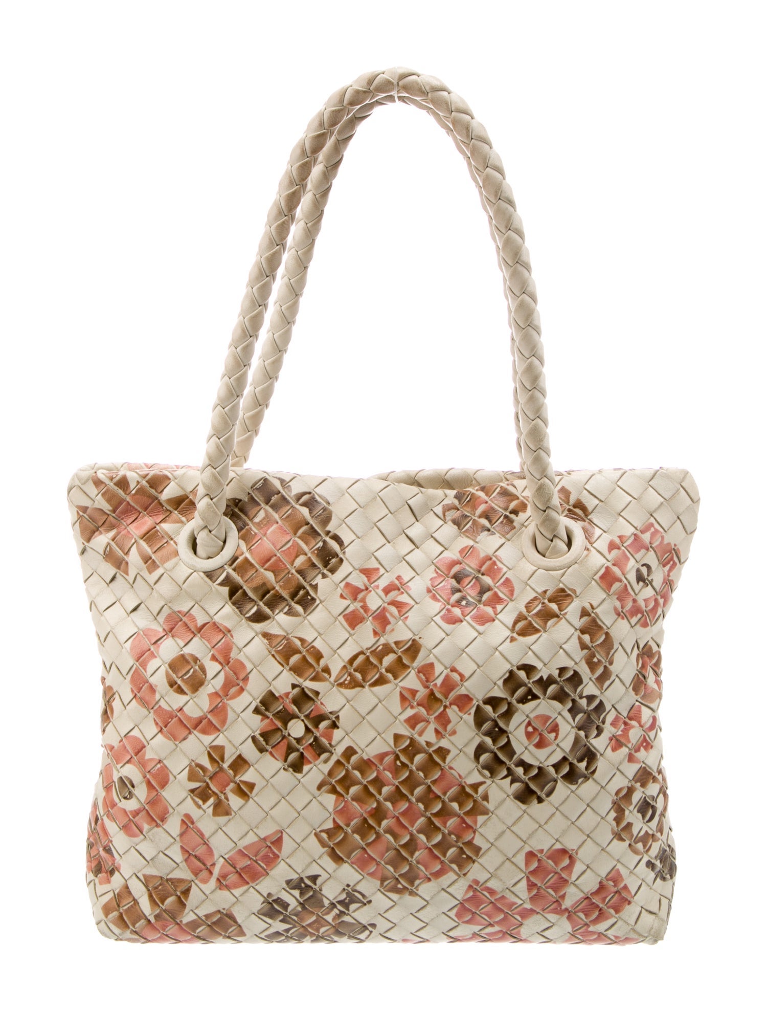 Bottega Veneta Floral-Print Intrecciato Tote Bag - Neutrals