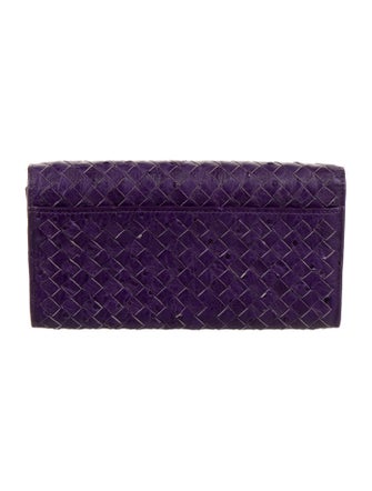 Bottega Veneta Intrecciato Weave Ostrich Continental Wallet