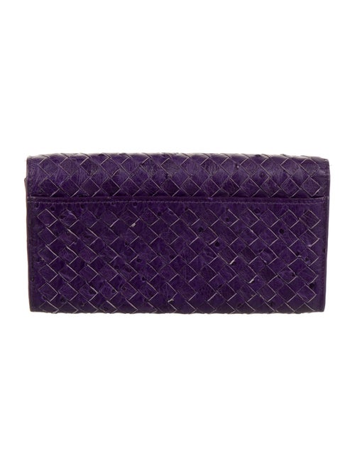 Bottega Veneta Intrecciato Weave Ostrich Continental Wallet