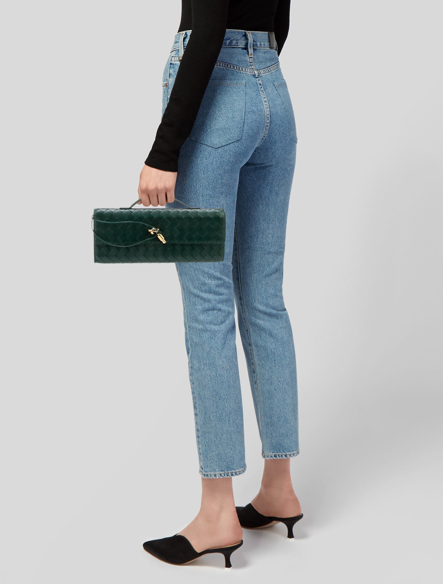 Bottega Veneta Intrecciato Andiamo Long Clutch - Green Clutches