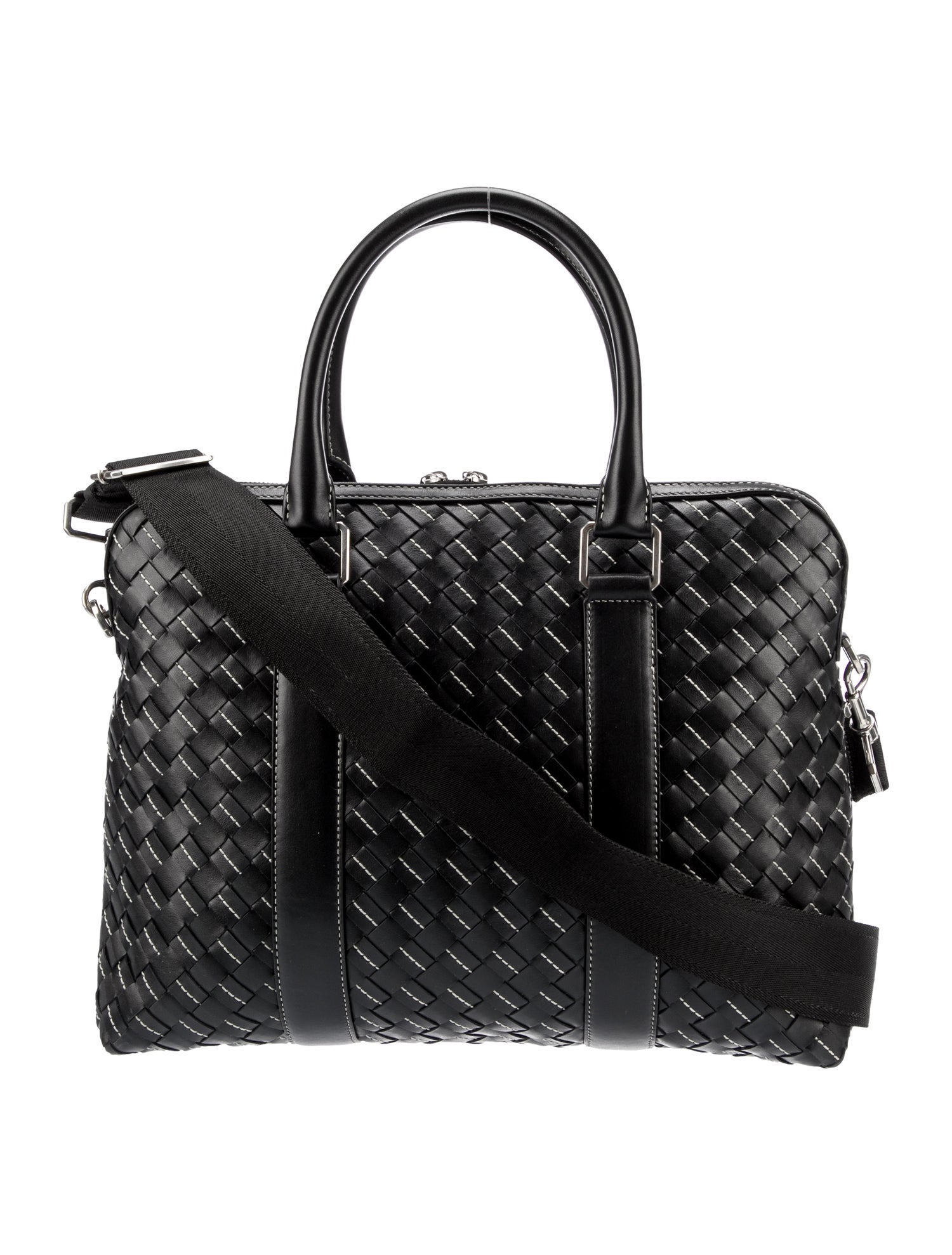 Bottega Veneta Intrecciato Briefcase w/ Strap - Black Briefcases, Bags ...
