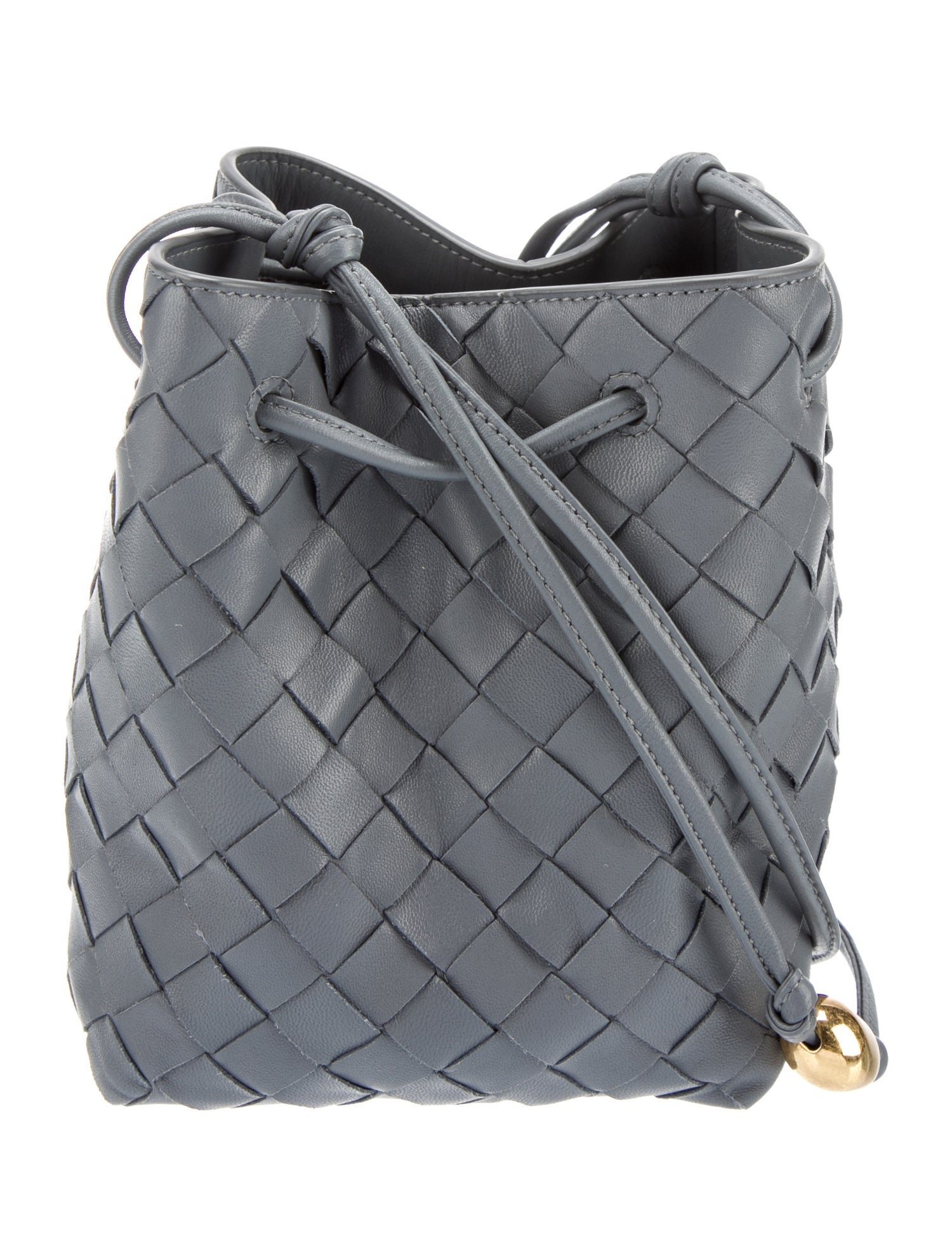 Bottega Veneta Intrecciato Small Bucket Bag - Grey Bucket