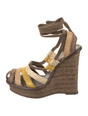 Bottega Veneta Raffia Colorblock Pattern Espadrilles