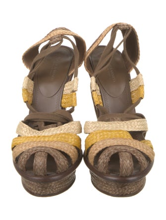 Bottega Veneta Raffia Colorblock Pattern Espadrilles